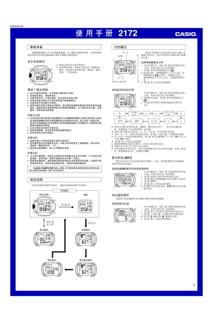 casio 卡西欧 2172